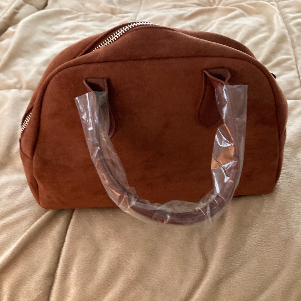 Elegant Brown Suede Women's Handbag